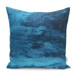 RealHomes Mavi - Lacivert Zeminde Dokuma Motifli Halı Desenli Dijital Baskılı Yastık Kırlent Kılıfı Realhomes