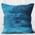 RealHomes Mavi - Lacivert Zeminde Dokuma Motifli Halı Desenli Dijital Baskılı Yastık Kırlent Kılıfı Realhomes