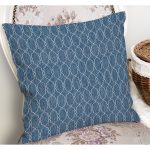 - K11992-Gorsel-1 - Realhomes RealHomes Mavi Zeminde Geometrik Motifli Örgü Desenli Dijital Baskılı Yastık Kırlent Kılıfı Realhomes