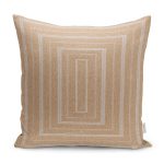 - K11998-Gorsel - Realhomes RealHomes Bej Zeminde Jüt Motifli Hasır Desenli Dijital Baskılı Yastık Kırlent Kılıfı Realhomes