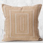 - K11998-Gorsel-2 - Realhomes RealHomes Bej Zeminde Jüt Motifli Hasır Desenli Dijital Baskılı Yastık Kırlent Kılıfı Realhomes