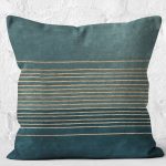 RealHomes Mavi Zeminde El Dokuma Motifli Hasır Desenli Dijital Baskılı Yastık Kırlent Kılıfı Realhomes