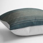 RealHomes Mavi Zeminde El Dokuma Motifli Hasır Desenli Dijital Baskılı Yastık Kırlent Kılıfı Realhomes