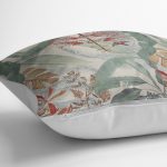 - K12007-Gorsel-3 - Realhomes RealHomes Yeşil Zeminde Çiçek Motifli Geleneksel Desenli Dijital Baskılı Yastık Kırlent Kılıfı Realhomes