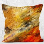 - K12009-Gorsel-2 - Realhomes  RealHomes Kırmızı Zeminde Kanvas Motifli Yağlıboya Desenli Dijital Baskılı Yastık Kırlent Kılıfı Realhomes