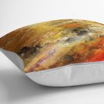 - K12009-Gorsel-3 - Realhomes  RealHomes Kırmızı Zeminde Kanvas Motifli Yağlıboya Desenli Dijital Baskılı Yastık Kırlent Kılıfı Realhomes