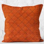 RealHomes Turuncu Zeminde Yöresel Motifli Tribal Desenli Dijital Baskılı Yastık Kırlent Kılıfı Realhomes