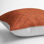 RealHomes Turuncu Zeminde Yöresel Motifli Tribal Desenli Dijital Baskılı Yastık Kırlent Kılıfı Realhomes