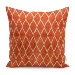 - K12013-Gorsel - Realhomes  RealHomes Turuncu - Krem Zeminde Etnik Motifli El Dokuma Desenli Dijital Baskılı Yastık Kırlent Kılıfı Realhomes