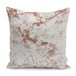 - K12017-Gorsel - Realhomes RealHomes Krem - Kızıl Zeminde Kanvas Motifli Boya Desenli Dijital Baskılı Yastık Kırlent Kılıfı Realhomes