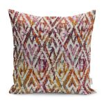 - K12018-Gorsel - Realhomes RealHomes Krem Zeminde İkat Motifli Etnik Desenli Dijital Baskılı Yastık Kırlent Kılıfı Realhomes