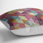 - K12019-Gorsel-3 - Realhomes RealHomes Çok Renkli El Dokuma Motifli Üçgen Desenli Dijital Baskılı Yastık Kırlent Kılıfı Realhomes