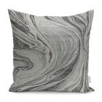 - K12020-Gorsel - Realhomes RealHomes Gri - Füme Zeminde Dokuma Motifli Eskitme Desenli Dijital Baskılı Yastık Kırlent Kılıfı Realhomes