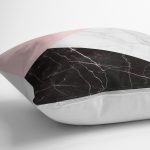 - K12026-Gorsel-3 - Realhomes RealHomes Pembe - Siyah Zeminde Mermer Motifli Geometrik Desenli Dijital Baskılı Yastık Kırlent Kılıfı Realhomes