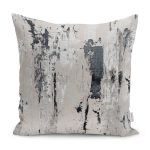 - K12029-Gorsel - Realhomes RealHomes Bej - Siyah Zeminde Eskitme Motifli Duvar Desenli Dijital Baskılı Yastık Kırlent Kılıfı Realhomes