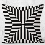- K12033-Gorsel-2 - Realhomes RealHomes Siyah - Beyaz Zeminde Geometrik Motifli Çizgili Desenli Dijital Baskılı Yastık Kırlent Kılıfı Realhomes