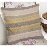 - K12047-Gorsel-1 - Realhomes RealHomes Sarı - Krem Zeminde Örme Motifli Geleneksel Desenli Dijital Baskılı Yastık Kırlent Kılıfı Realhomes