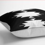 - K12061-Gorsel-3 - Realhomes RealHomes Siyah Zeminde Tribal Motifli Kilim Desenli Dijital Baskılı Yastık Kırlent Kılıfı Realhomes