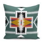 - K12062-Gorsel - Realhomes RealHomes Yeşil Zeminde Geleneksel Motifli Geleneksel Desenli Dijital Baskılı Yastık Kırlent Kılıfı Realhomes