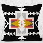 - K12064-Gorsel-2 - Realhomes RealHomes Siyah Zeminde Etnik Motifli Geleneksel Desenli Dijital Baskılı Yastık Kırlent Kılıfı Realhomes