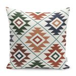 RealHomes Krem - Bej Zeminde Dokuma Motifli Eskitme Desenli Dijital Baskılı Yastık Kırlent Kılıfı Realhomes