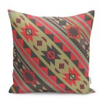 RealHomes Retro Tasarımlı Etnik Motifli Geleneksel Desenli Dijital Baskılı Yastık Kırlent Kılıfı Realhomes