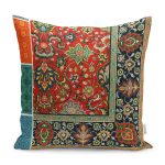 - K12083-Gorsel - Realhomes RealHomes Antika Temalı Etnik Motifli Kilim Desenli Dijital Baskılı Yastık Kırlent Kılıfı Realhomes