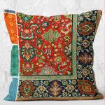 - K12083-Gorsel-2 - Realhomes RealHomes Antika Temalı Etnik Motifli Kilim Desenli Dijital Baskılı Yastık Kırlent Kılıfı Realhomes