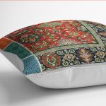 - K12083-Gorsel-3 - Realhomes RealHomes Antika Temalı Etnik Motifli Kilim Desenli Dijital Baskılı Yastık Kırlent Kılıfı Realhomes