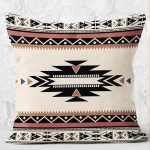 - K12091-Gorsel-2 - Realhomes RealHomes Ekru Zeminde Vintage Motifli Geleneksel Desenli Dijital Baskılı Yastık Kırlent Kılıfı Realhomes