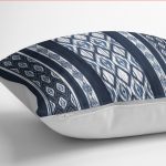- K12092-Gorsel-3 - Realhomes RealHomes Lacivert Zeminde Etnik Motifli Kilim Desenli Dijital Baskılı Yastık Kırlent Kılıfı Realhomes