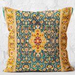 - K12101-Gorsel-2 - Realhomes RealHomes Sarı Zeminde Türkmen Motifli Geleneksel Desenli Dijital Baskılı Yastık Kırlent Kılıfı Realhomes