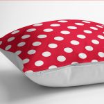 - K12108-Gorsel-3 - Realhomes RealHomes Kırmızı Zeminde Geometrik Motifli Puanlı Dijital Baskılı Yastık Kırlent Kılıfı Realhomes