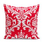 - K12109-Gorsel - Realhomes RealHomes Kırmızı Zeminde Damask Motifli Otantik Desenli Dijital Baskılı Yastık Kırlent Kılıfı Realhomes