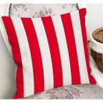 - K12110-Gorsel-1 - Realhomes RealHomes Kırmızı Zeminde Çizgili Motifli Geometrik Desenli Dijital Baskılı Yastık Kırlent Kılıfı Realhomes