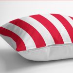 - K12110-Gorsel-3 - Realhomes RealHomes Kırmızı Zeminde Çizgili Motifli Geometrik Desenli Dijital Baskılı Yastık Kırlent Kılıfı Realhomes