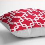 - K12111-Gorsel-3 - Realhomes RealHomes Kırmızı Zeminde Geometrik Motifli Mozaik Desenli Dijital Baskılı Yastık Kırlent Kılıfı Realhomes