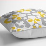 - K12117-Gorsel-3 - Realhomes  RealHomes Sarı - Gri Zeminde Etnik Motifli Çiçek Desenli Dijital Baskılı Yastık Kırlent Kılıfı Realhomes