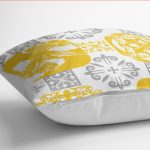 - K12119-Gorsel-3 - Realhomes RealHomes Sarı - Gri Zeminde Etnik Motifli Monogram Desenli Dijital Baskılı Yastık Kırlent Kılıfı Realhomes