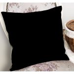 - K12121-Gorsel-1 - Realhomes  RealHomes Siyah Zeminde Siyah Motifli Düz Renk Desenli Dijital Baskılı Yastık Kırlent Kılıfı Realhomes