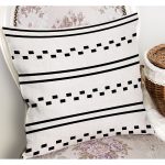 - K12134-Gorsel-1 - Realhomes RealHomes Beyaz Zeminde Çizgili İskandinav Desenli Dijital Baskılı Yastık Kırlent Kılıfı Realhomes