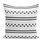 - K12134-Gorsel - Realhomes RealHomes Beyaz Zeminde Çizgili İskandinav Desenli Dijital Baskılı Yastık Kırlent Kılıfı Realhomes