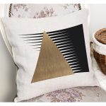 RealHomes Siyah - Kahverengi Zeminde Modern Sanat Motifli Kanvas Desenli Dijital Baskılı Yastık Kırlent Kılıfı Realhomes