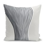 RealHomes Gri - Ekru Zeminde Modern Sanat Motifli Klasik Desenli Dijital Baskılı Yastık Kırlent Kılıfı Realhomes