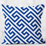 - K12185-Gorsel-2 - Realhomes  RealHomes Lacivert Zeminde Geometrik Motifli Mozaik Desenli Dijital Baskılı Yastık Kırlent Kılıfı Realhomes