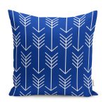 - K12188-Gorsel - Realhomes RealHomes Lacivert Zeminde Ok Motifli İskandinav Desenli Dijital Baskılı Yastık Kırlent Kılıfı Realhomes