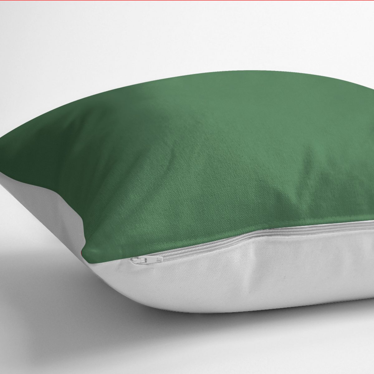 RealHomes Yeşil Zeminde Yeşil Motifli Düz Renk Desenli Dijital Baskılı Yastık Kırlent Kılıfı Realhomes
