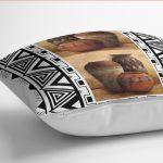 - K12193-Gorsel-3 - Realhomes RealHomes Kahverengi - Siyah Zeminde Etnik Motifli Su Küpü Desenli Dijital Baskılı Yastık Kırlent Kılıfı Realhomes