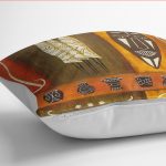 - K12194-Gorsel-3 - Realhomes RealHomes Turuncu Kahverengi Zeminde Mask Motifli Afrika Desenli Dijital Baskılı Yastık Kırlent Kılıfı Realhomes