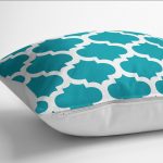 - K12196-Gorsel-3 - Realhomes  RealHomes Turkuaz Zeminde Ogea Motifli Morrocan Desenli Dijital Baskılı Yastık Kırlent Kılıfı Realhomes